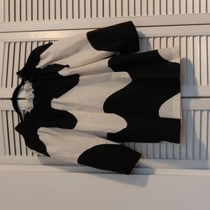 Marimekko Lokki black and white cotton blouse